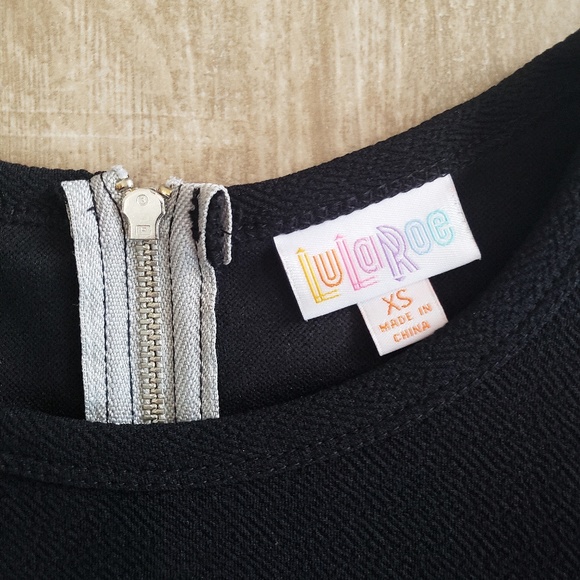 Lularoe Black + White Striped Amelia Dress - Picture 3 of 4